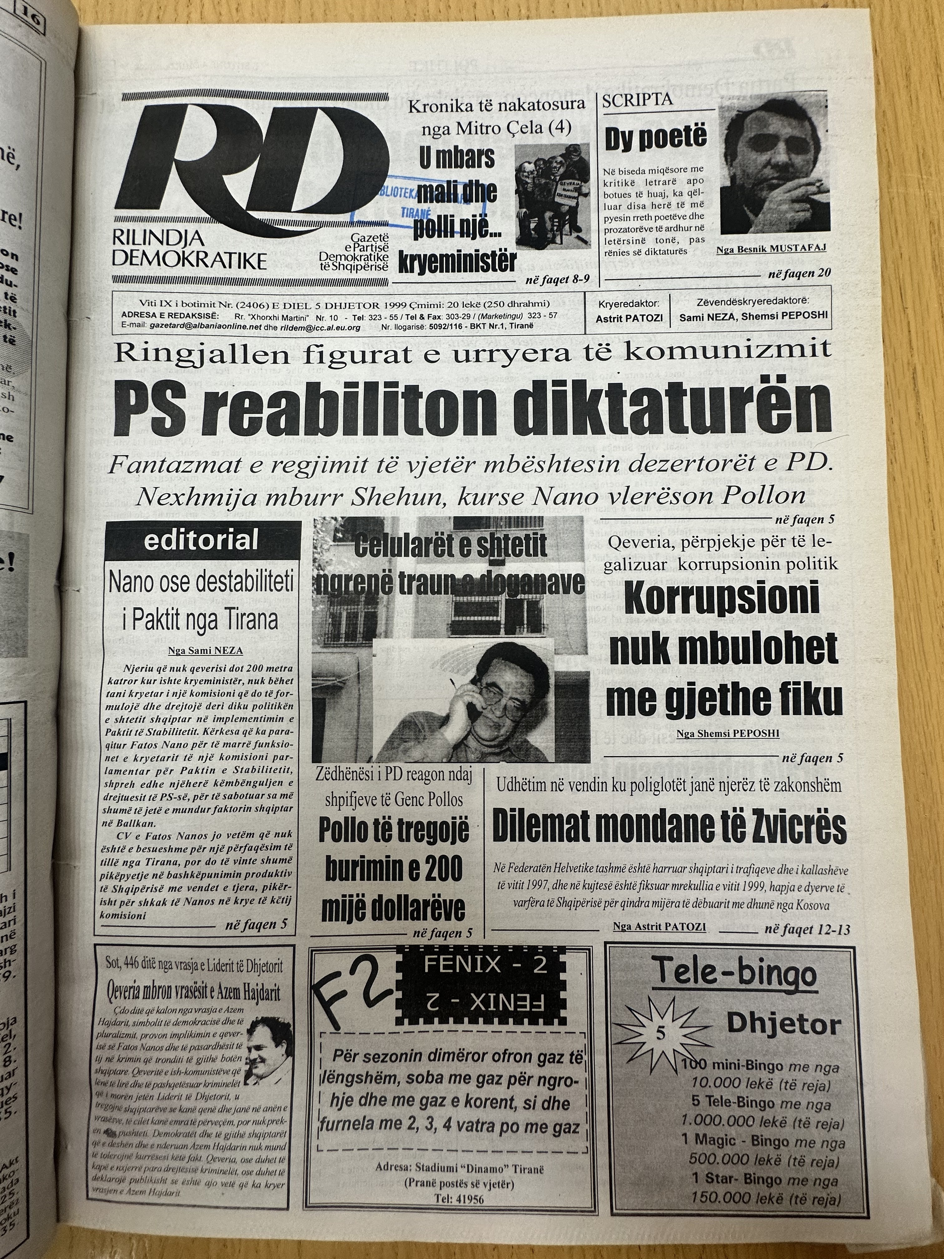 Rilindja Demokratike 1999-10-31